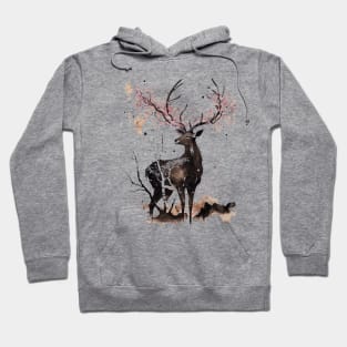 Graceful Nara Deer Amidst Sakura Blossoms Hoodie